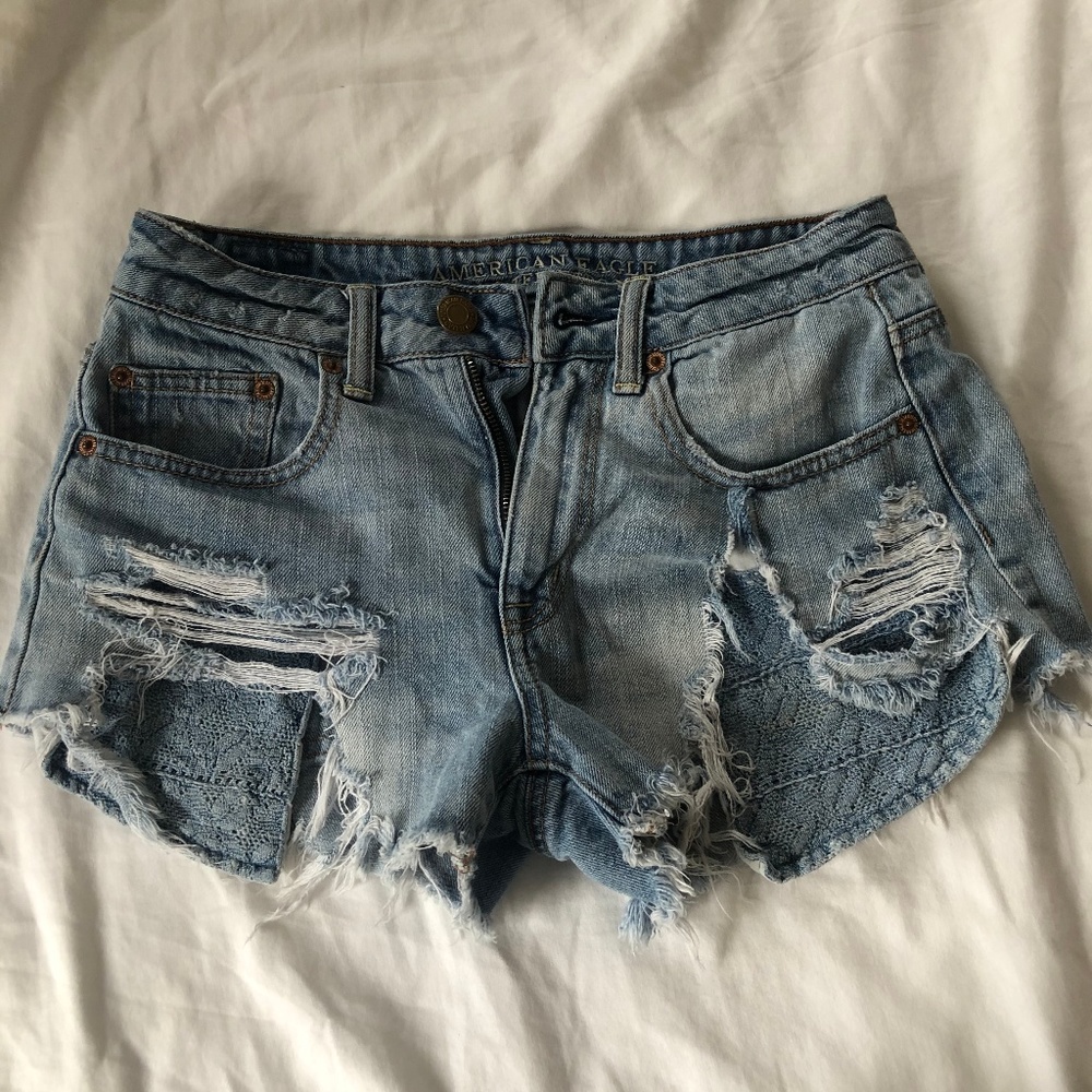 American Eagle Ripped High-Rise Festival Shorts